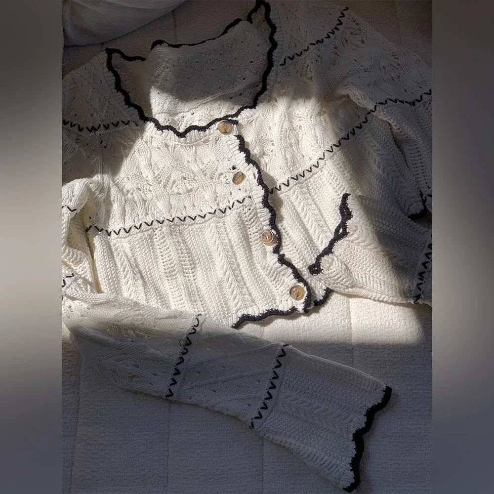 Commense Contrast Binding Knit ONLY Cardigan size M‎